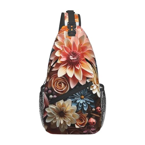 Bolso tipo sling para mujer y hombre con diseño floral miniatura 6