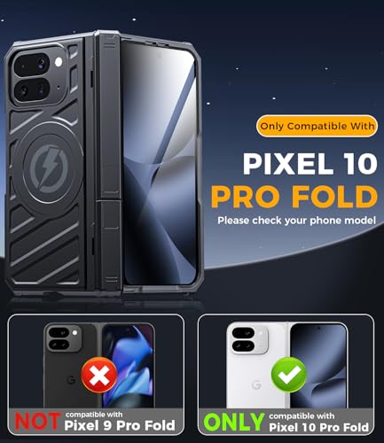 Coque Pixel 10 Pro Fold intégrale robuste à 360° avec double béquille MagSafe - 2