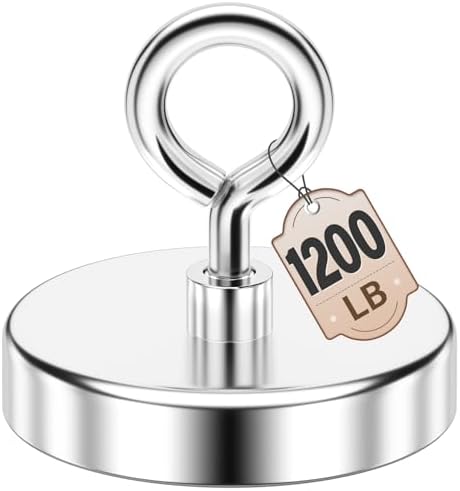 FINDMAG 1200 LBS Large Fishing Magnet, 3.94 Inch Neodymium Pickup Magnet | Large Metal Pickup, High Power Neodymium Magnet, Lifting Eye Bolt Design, Outdoor Magnet Fishing, Garage Cleanup
