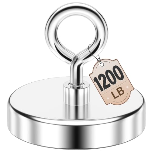 FINDMAG Neodymium Fishing Magnet, 1200lb with Lifting Eye-Bolt
