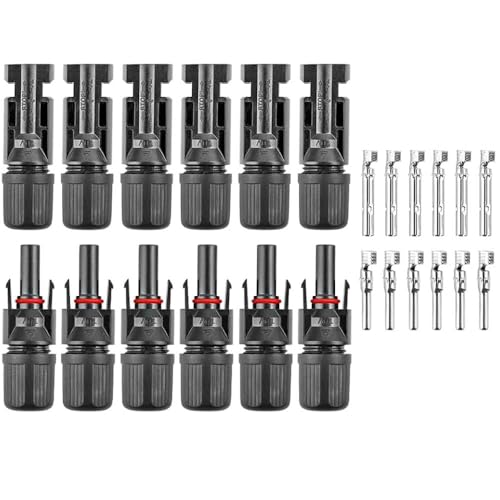 Image of BACKBONE Solar MC4 Connector Kit - 6 Pairs Male & Female for Solar Panel Cables | Waterproof, Durable & Easy-Install PV System Connectors (Pack Of 6)