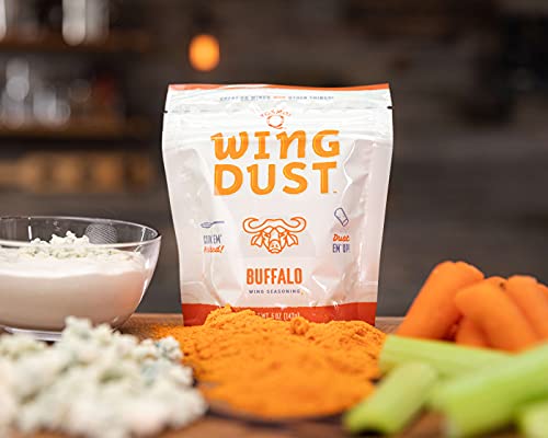 Kosmos Q Bbq Buffalo Wing Dust - 5 Oz Bag For Wings, Popcorn & More - Dry Bbq Wings Rub With Signature Buffalo Heat & Smoky Bbq Spices (Bbq Buffalo) #TOP3