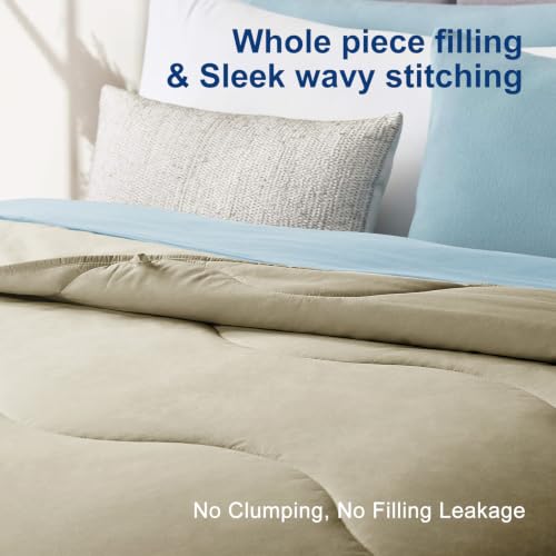 Image of MEELUS Lightweight Comforter Cooling Beige, All Season Duvet Insert