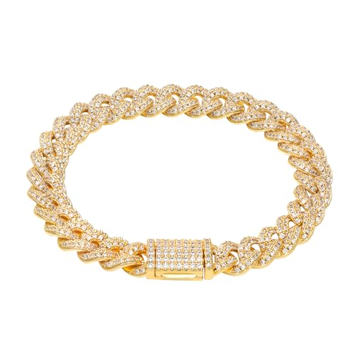 Pulsera Cuban Link LuxeFlex 7 pulgadas Oro miniatura 1