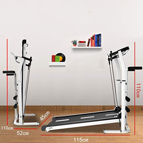 Image of Household Small Folding Treadmill Indoor Ultra-Quiet Simple Mini Mechanical Walking Running Machine Weight Loss Fitness Equipment，Installation-Free,Walking Jogging Machine for Home /Office Use