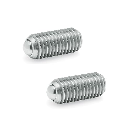 Ganter Normelemente GN 615.3-M10-KN 3-M10-KN-Federnde Druckstücke mit Innensechskant, Silber, Gewinde d1: M10, 2 Stück