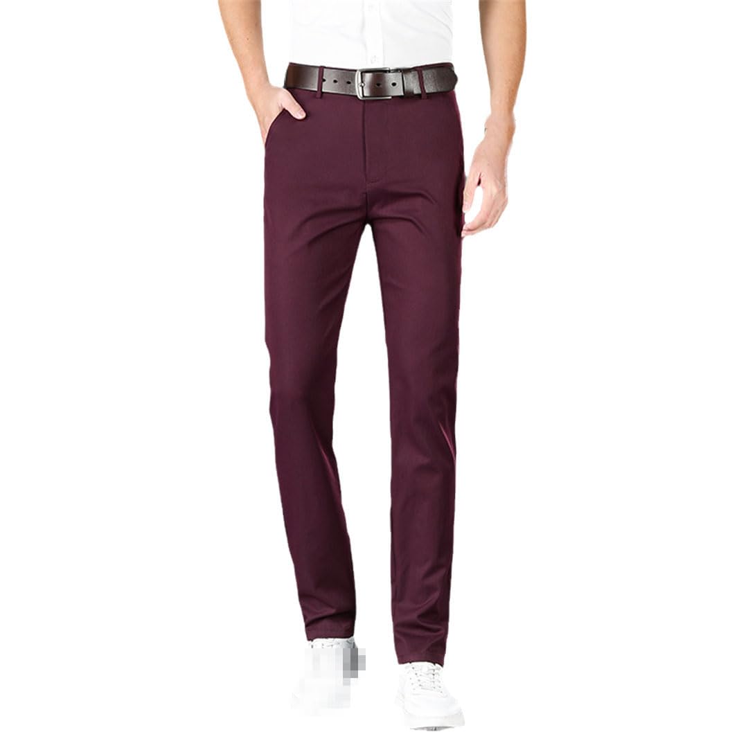 Vogrtcc Pantaloni Lunghi Casual da Uomo d'Affari Primavera Estate Pantaloni da Completo Pantaloni Formali Dritti Elastici Taglie Forti