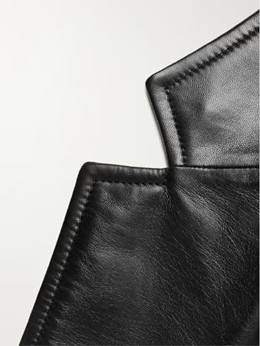 2-Button Premium Leather Blazer for Men - Notched Lapel Casual Coat Style Lambskin Leather Jacket Men3