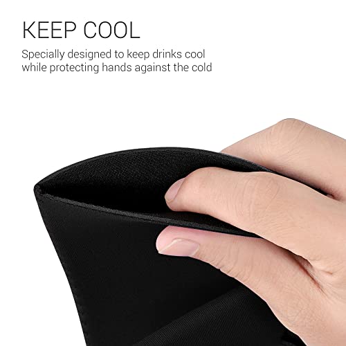 kwmobile Set of 2 Neoprene Can Coolers Compatible with 500ml Can - Keep Beer Soda Soft Drinks Cool - Black - Image 3