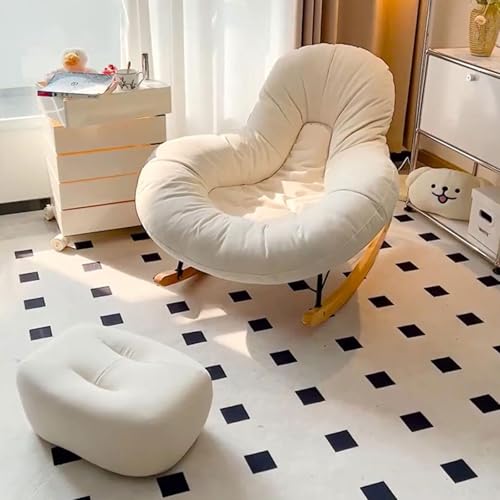 Rocking Chair with Foot Rest - Cozy Reading Chair for Living Room, Nursery Glider, Bedroom - Indoor Rocking Chair