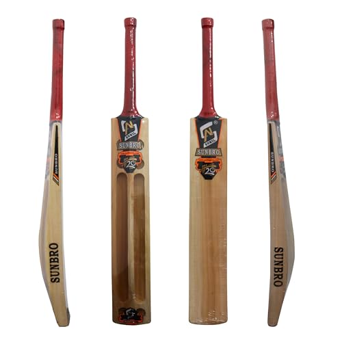 Image of SN Sports Sunbro T20 Kashmir Willow Cricket Bat (Size: Long Handle, Weight: Light, Playing Style : All-Round, Red Grip)