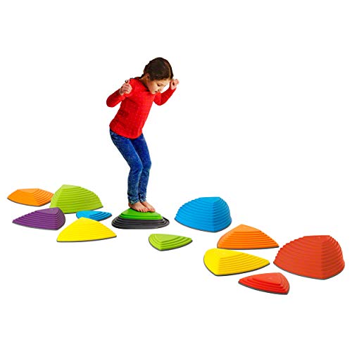 Sport-Tec Hügelkuppen und Fluss-Steine-Set, inkl. Federnder Fluss-Stein, 12-TLG.