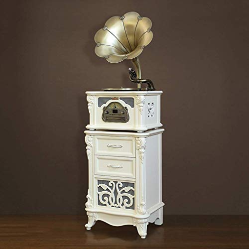 YAMMY Tourne-disques, boîte à Musique Big Horn Blanc Vintage Classique Décoration de la Maison Rétro Antique Gramophone… - Les Beatles, Paul McCartney, John Lennon, RIngo Starr, George Harrison YAMMY Tourne-disques, boîte à Musique Big Horn Blanc Vintage Classique Décoration de la Maison Rétro Antique Gramophone… – Image 4