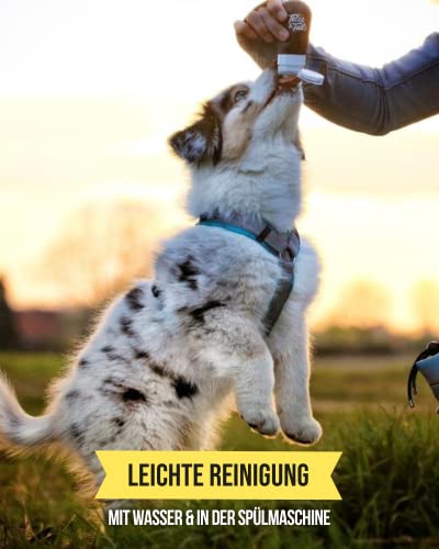 Tales & Tails Futtertube für Hunde zum Befüllen - Mmh Schleck Schleck | 1er Pack | Hundetraining mit Tubenquetscher | Beruhigung beim Tierarzt | Wiederverwendbar