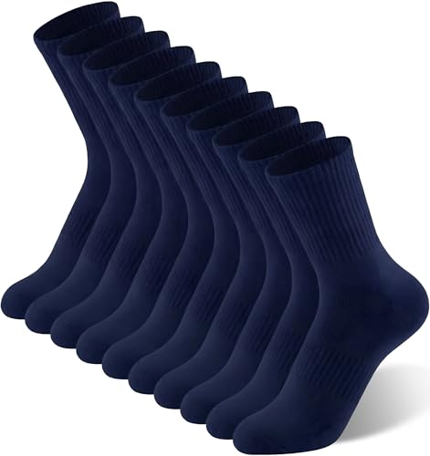 Image of Irisbear Womens Crew Socks Casual Athletic Gym LightWeight Thin Cotton Socks 5 Pairs