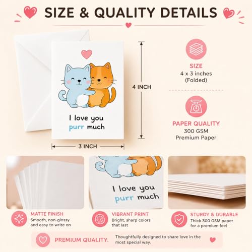 Image of Pack of 12 | Cute Illustrated Notecards with White Envelopes | 4x3 Inch | Blank Greeting Cards