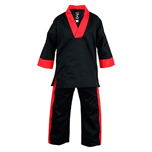 Uniforme Free Style Contact Playwell Arts Martiaux Kimono Noir Rouge 3
