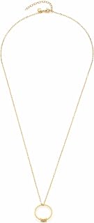 JEWELS BY LEONARDO Ciao Leda Damen Halskette aus Edelstahl IP Gold mit goldfarbenem Ring Anhänger mit Glaskristall, Länge 60-65 cm, schönes Schmuck Geschenk 023307