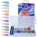 MKNZOME 12 Colors Solid Gel Nail Polish, Gel Paint for Nails Art Nail Pigment Powder Palette Gel Solido para Uñas, Nail Art Paint for Glitter Nail Paint DIY Manicure