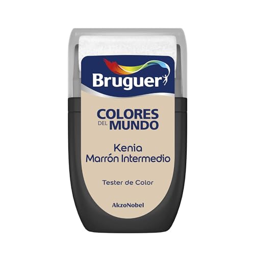 Bruguer Tester Colores del Mundo Pintura para paredes monocapa Kenia Marrón Intermedio, 1 Unidad (Paquete de 1)