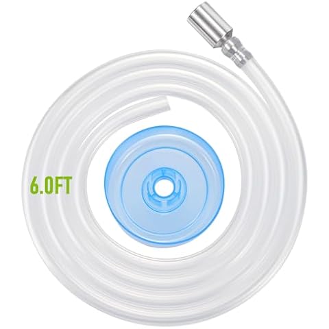 Food Grade Silicone Water Dispenser Hose and 304 Stainless Steel Countersunk Head for 5 Gallon Bottle,Replacement Hose for Automatic Electric Charging Water Pump (6Ft, 1) Cover