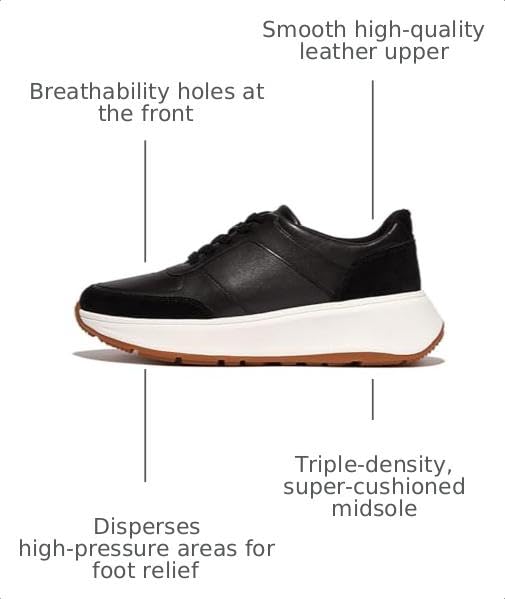 Image of FitFlop Women's F-Mode Leather /Suede Flatform Sneakers | Walking Shoes