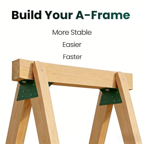 SIWOOD 2 Pcs EZ Frame Wooden Swing Accessories, A-Frame Bracket for Swing Set Swing Beam, Swing Fitting, High Strength Support, Green by SIWOOD - Image 4