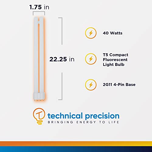 Technical Precision 22.5" T5 Twin Tube Cfl Bulb Replacement For Ge General Electric G.e F40/30Bx/Spx41-36 Light Bulb 40W Compact Fluorescent Bulb - 2G11 Base - 4100K Cool White - 1 Pack #TOP1