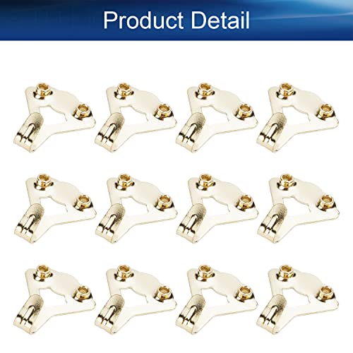 Image of Picture Hangers 1.2mm Thick Picture Hooks with Nails Professional Picture Hanging Kit, for Office Pictures House Decoration Clock Wall Mounting Brass Tone 30pcs