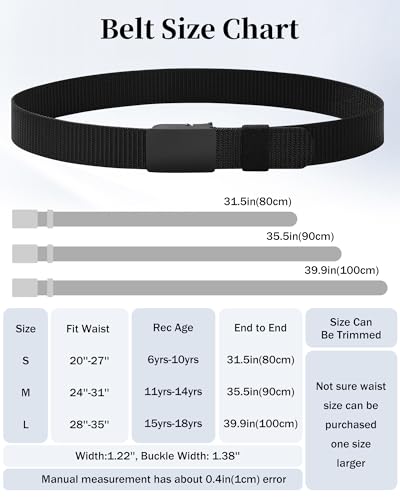 AWAYTR Nylon Golf Belt for Boys -Kids Tactical Belt with Metal Buckle for Baseball Softball Jeans3