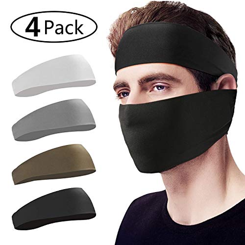 Bafly Headbands for Men 4 Pack Sweat Band & Mens Headbands Sport
