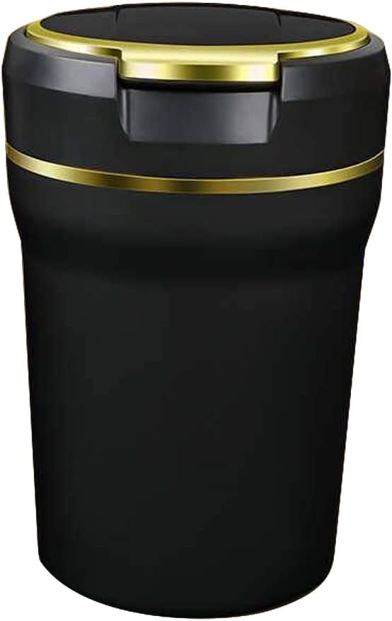 Portable Car Ashtray with Lid Smell Proof Lighted Garbage