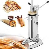 SAYEYBU Gewerbliche Manuelle Churro Maschine, Churrera Maschine aus Edelstahl mit 5 Formen, Maschine für Lateinamerikanische Frucht Donuts, Manuelle WurstfüLlmaschine für Restaurants und BäCkereien