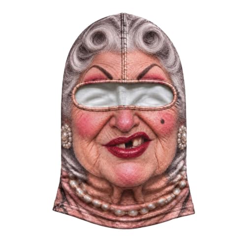 Funny Ski Mask for Men Women, 3D Printed Realistic Old Man Face Balaclava - image 1