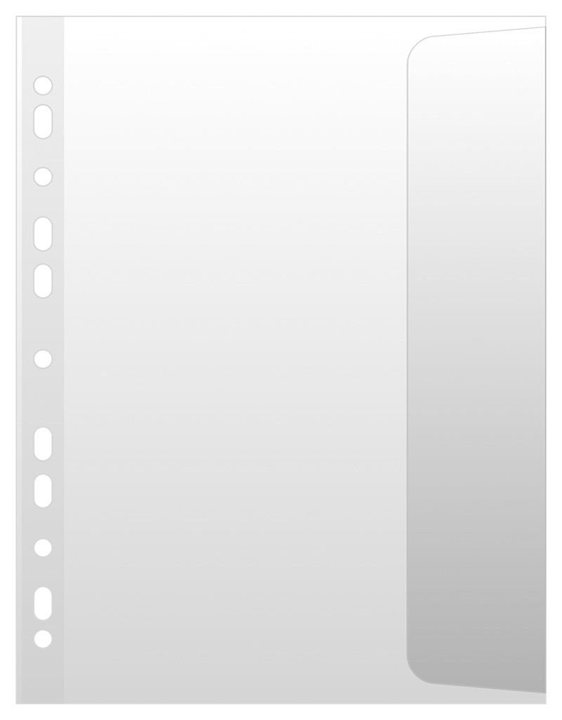 Punched Pockets with Flap DONAU PP A4 Orange Peel 100 Micron 10pcs / Document Archiving/Type-Orange Peel/Kind-with a Flap, Reinforced Edge/Material-PP/Colour-Transparent/Format-A4