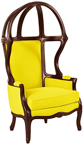POLaRT Designs Dome Chair With Zander Yellow Upholstery Truffle Chocolate