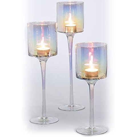 URBNLIVING Elegant Iridescent Candle Holders Cover