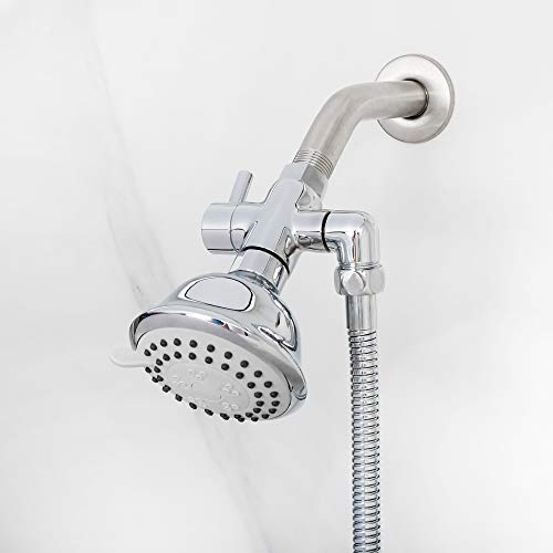 Brass Shower Arm Diverter Valve For Handheld Shower Head And Fixed Spray Head G1/2 3 Way Universal Bathroom System Component Replacement Part, Polished Chrome #TOP6