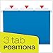 Pendaflex Ready-Tab Reinforced Hanging File Folders, Letter Size, 3 Tab, Assorted Colors, 25/BX (42621)