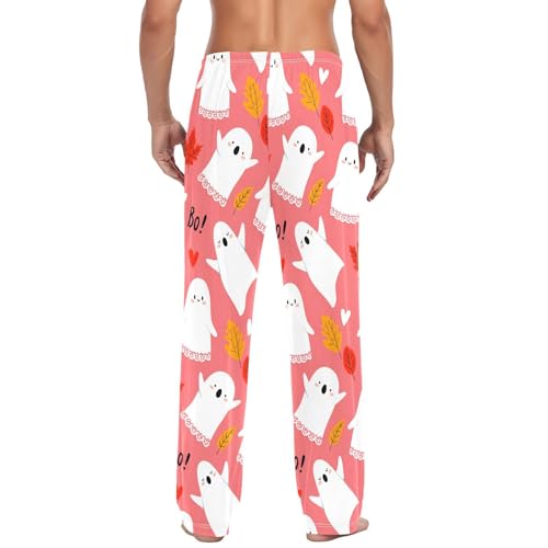 Spirits with Leaves Men's Cotton Pajama Pants with Pockets and Drawstring Comfortable and Stylish,S3