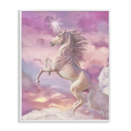 'Beautiful Sunset Unicorn Pink Clouds Fantasy'| Framed Giclee Art