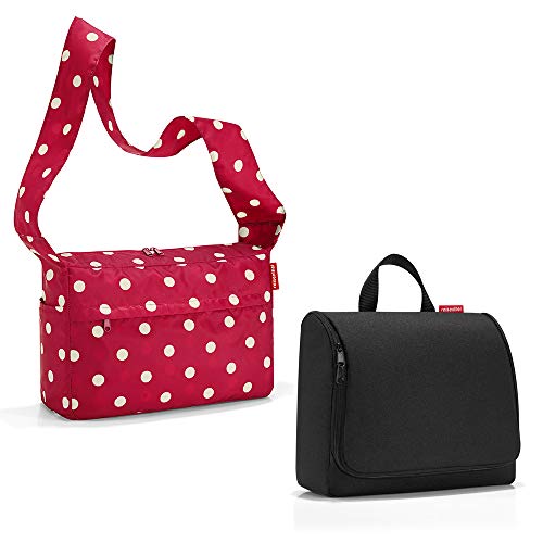 Preisvergleich Produktbild reisenthel toiletbag XL Kulturtasche Waschtasche Kulturbeutel mit Zugabe (Black / Ruby dots)
