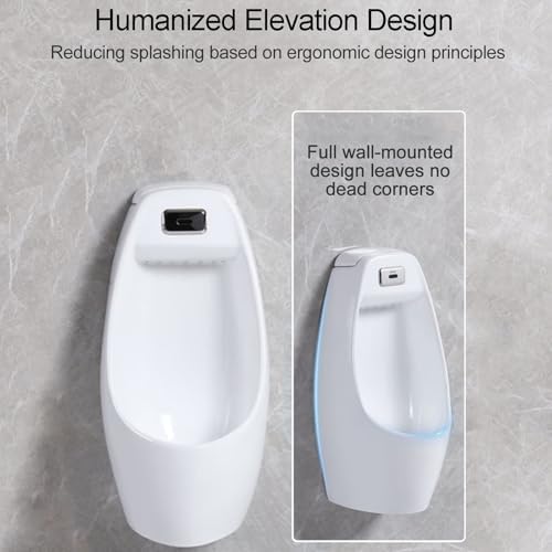 High-Efficiency Wall-Mounted Intelligent Sensor Urinal, Anti-Odor Ceramic Design for Commercial Use in Bars, Hotels, and Bathrooms, Eco-Friendly Flushing System