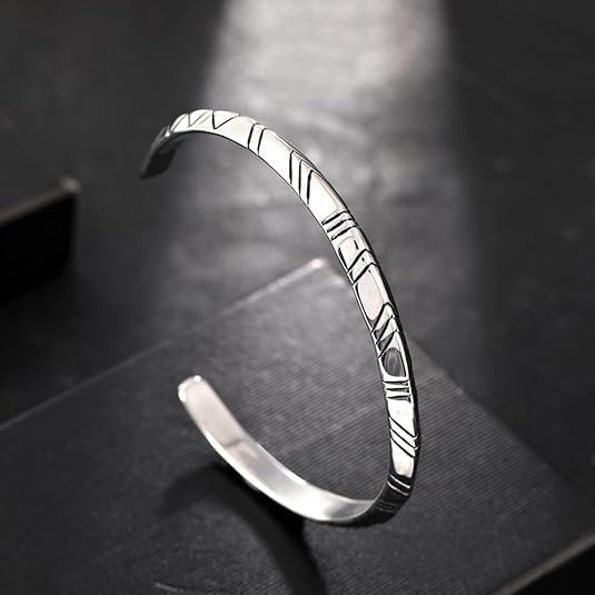 Nordic Cuff Bracelet for Men Women, Stainless Steel Vintage Bangle Bracelet, Viking Norse Arrow Talisman Bracelet Jewelry Gift - Image 4