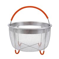 Cestello Per Cottura A Vapore In Acciaio Inox 304 - 3QT Con Manico In Silicone, Per Verdure, Uova E Più - Foto 3
