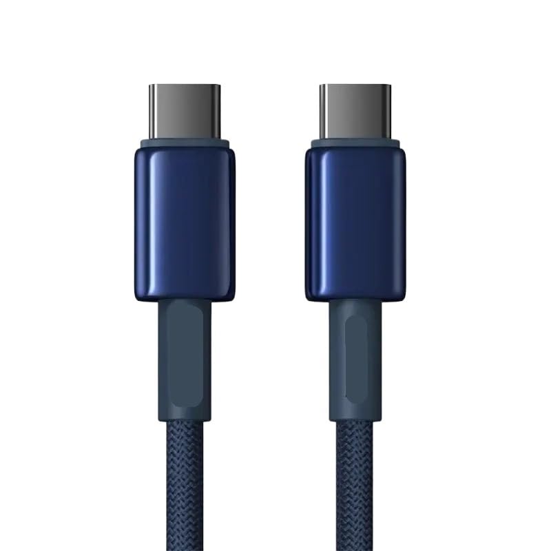 Cable tipo C de 100 W para USB C PD de carga rápida*/ing Cha/*rger cable de alambre (azul oscuro, 1 m)