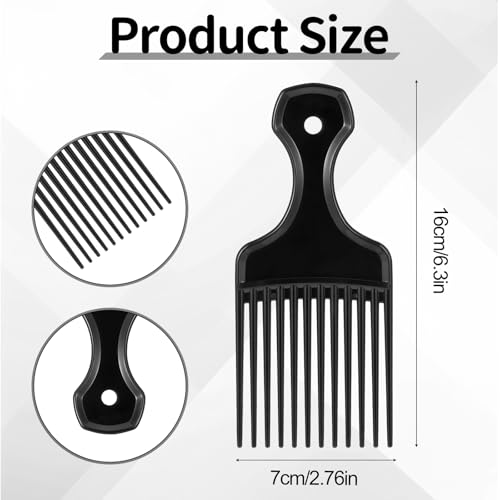 Peine Afro Pick Plástico 2 Piezas Negro miniatura 2
