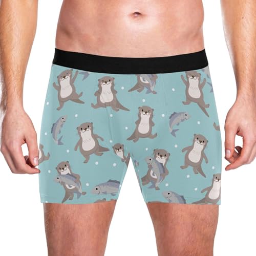 Men's Cute Sea Otters Boxer Briefs Soft Comfort Sports Underwear S-XXL2