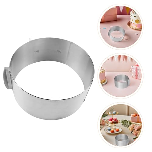 Molde para pastel ajustable de acero inoxidable, 2 piezas 8