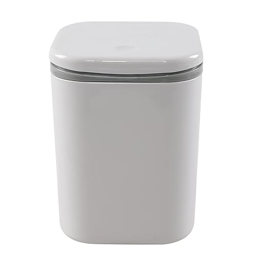 Miniatura 7 de Bote de basura de plástico de 2 L, mini bote de basura de escritorio de 0.5 galones, color gris